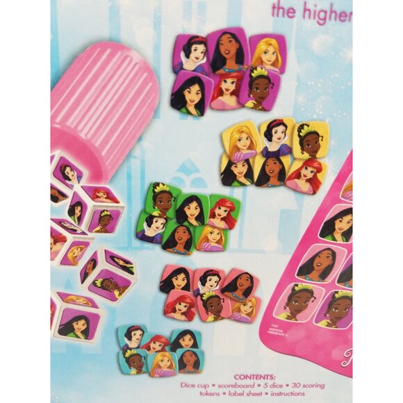 Yahtzee Jr Disney Princess Board Game Dice Ariel Rapunzel Tiana Mulan Complete - Picture 10 of 15